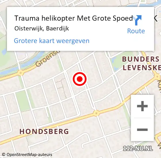 Locatie op kaart van de 112 melding: Trauma helikopter Met Grote Spoed Naar Oisterwijk, Baerdijk op 20 maart 2023 07:45