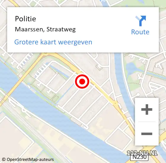 Locatie op kaart van de 112 melding: Politie Maarssen, Straatweg op 20 maart 2023 10:04