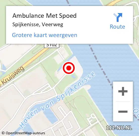 Locatie op kaart van de 112 melding: Ambulance Met Spoed Naar Spijkenisse, Veerweg op 20 maart 2023 12:54
