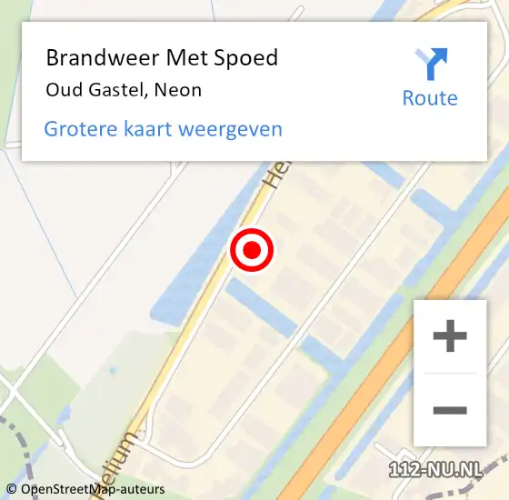 Locatie op kaart van de 112 melding: Brandweer Met Spoed Naar Oud Gastel, Neon op 20 maart 2023 15:58