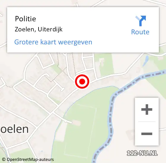Locatie op kaart van de 112 melding: Politie Zoelen, Uiterdijk op 20 maart 2023 17:07