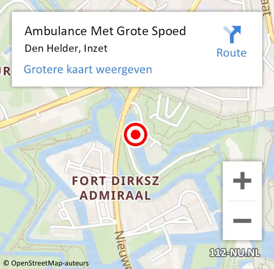 Locatie op kaart van de 112 melding: Ambulance Met Grote Spoed Naar Den Helder, Inzet op 11 oktober 2013 23:37