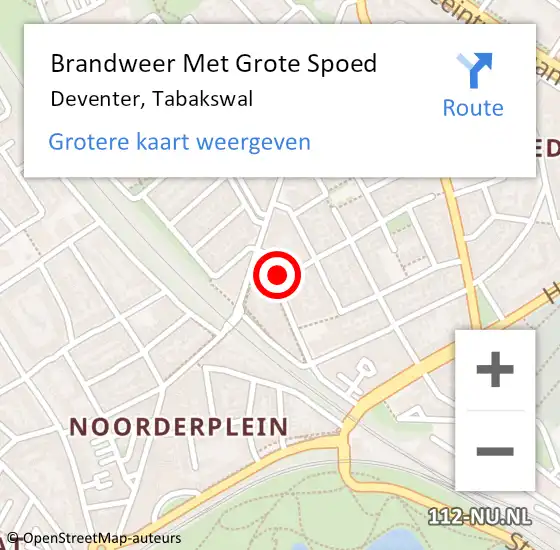 Locatie op kaart van de 112 melding: Brandweer Met Grote Spoed Naar Deventer, Tabakswal op 21 maart 2023 05:56