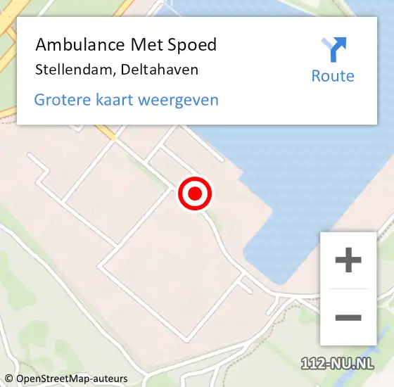 Locatie op kaart van de 112 melding: Ambulance Met Spoed Naar Stellendam, Deltahaven op 21 maart 2023 08:55