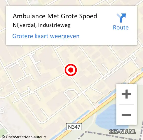 Locatie op kaart van de 112 melding: Ambulance Met Grote Spoed Naar Nijverdal, Industrieweg op 21 maart 2023 09:29