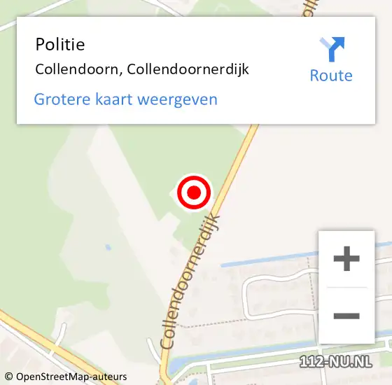 Locatie op kaart van de 112 melding: Politie Collendoorn, Collendoornerdijk op 21 maart 2023 16:42