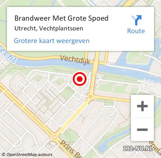 Locatie op kaart van de 112 melding: Brandweer Met Grote Spoed Naar Utrecht, Vechtplantsoen op 21 maart 2023 19:06