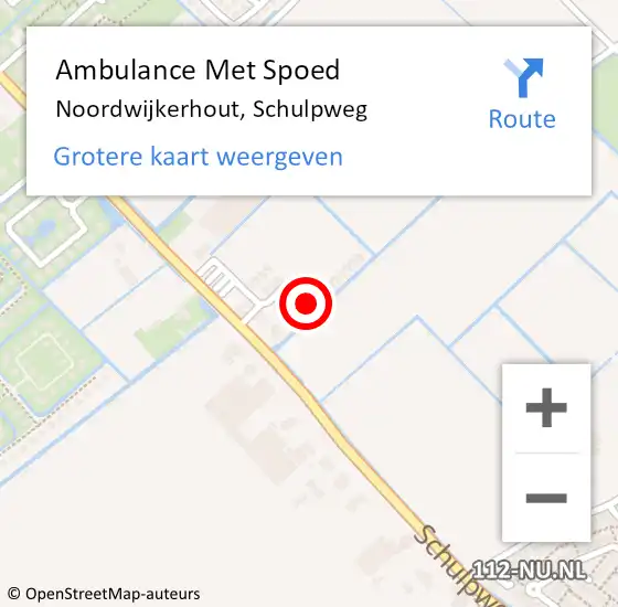 Locatie op kaart van de 112 melding: Ambulance Met Spoed Naar Noordwijkerhout, Schulpweg op 21 maart 2023 20:02