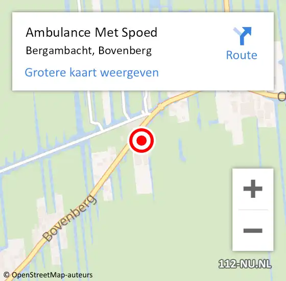 Locatie op kaart van de 112 melding: Ambulance Met Spoed Naar Bergambacht, Bovenberg op 22 maart 2023 07:31