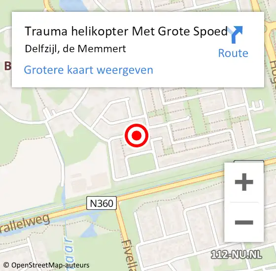 Locatie op kaart van de 112 melding: Trauma helikopter Met Grote Spoed Naar Delfzijl, de Memmert op 22 maart 2023 13:12