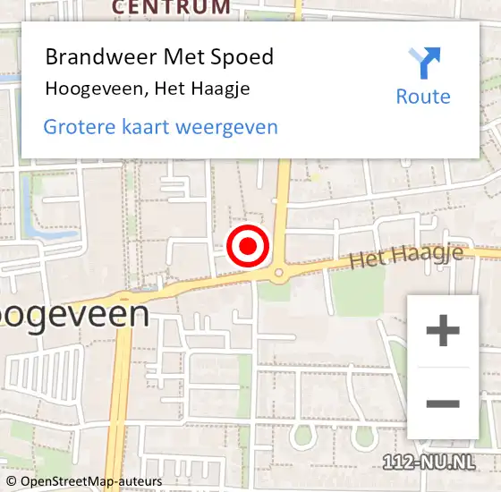 Locatie op kaart van de 112 melding: Brandweer Met Spoed Naar Hoogeveen, Het Haagje op 23 maart 2023 11:55