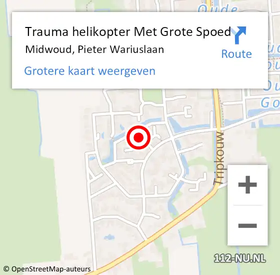 Locatie op kaart van de 112 melding: Trauma helikopter Met Grote Spoed Naar Midwoud, Pieter Wariuslaan op 23 maart 2023 12:15