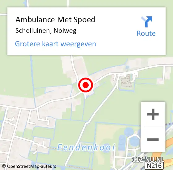 Locatie op kaart van de 112 melding: Ambulance Met Spoed Naar Schelluinen, Nolweg op 23 maart 2023 16:11