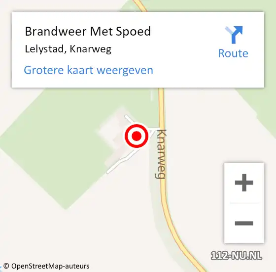Locatie op kaart van de 112 melding: Brandweer Met Spoed Naar Lelystad, Knarweg op 23 maart 2023 16:56