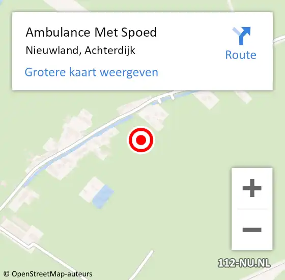 Locatie op kaart van de 112 melding: Ambulance Met Spoed Naar Nieuwland, Achterdijk op 23 maart 2023 17:57