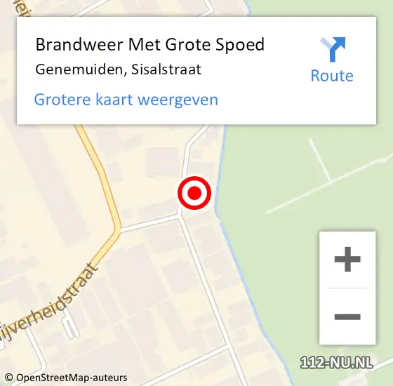 Locatie op kaart van de 112 melding: Brandweer Met Grote Spoed Naar Genemuiden, Sisalstraat op 23 maart 2023 21:33