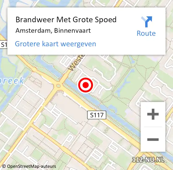 Locatie op kaart van de 112 melding: Brandweer Met Grote Spoed Naar Amsterdam, Binnenvaart op 24 maart 2023 08:59