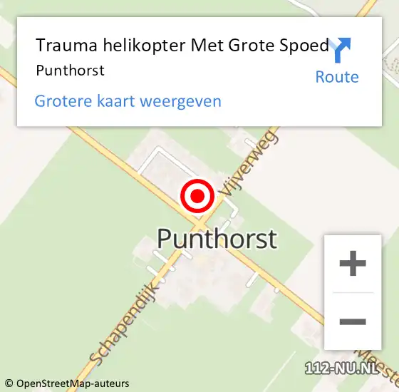 Locatie op kaart van de 112 melding: Trauma helikopter Met Grote Spoed Naar Punthorst op 24 maart 2023 10:49