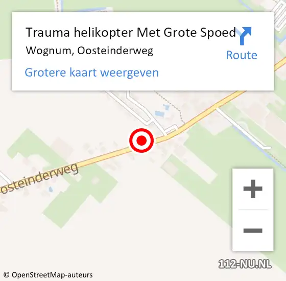 Locatie op kaart van de 112 melding: Trauma helikopter Met Grote Spoed Naar Wognum, Oosteinderweg op 24 maart 2023 17:48
