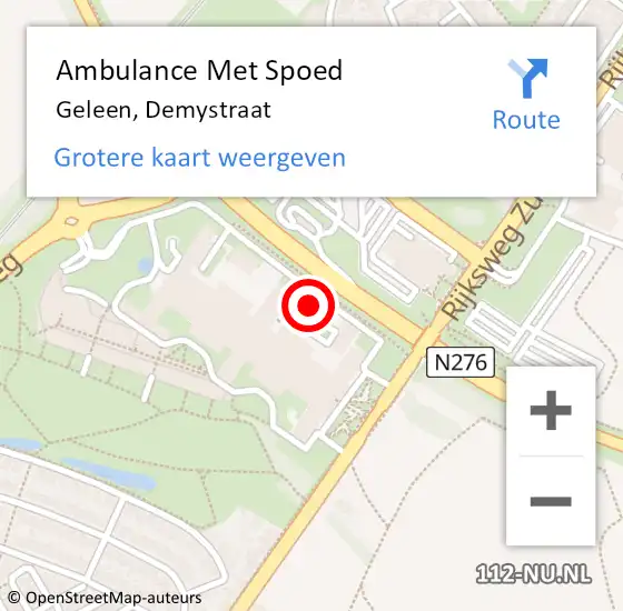 Locatie op kaart van de 112 melding: Ambulance Met Spoed Naar Geleen, Demystraat op 24 maart 2023 18:06