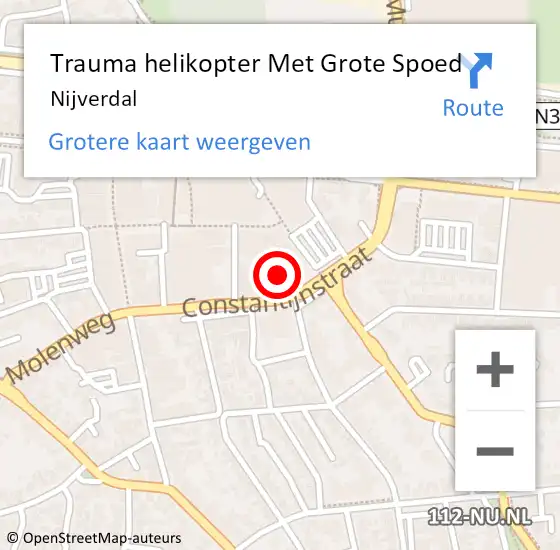 Locatie op kaart van de 112 melding: Trauma helikopter Met Grote Spoed Naar Nijverdal op 24 maart 2023 19:24