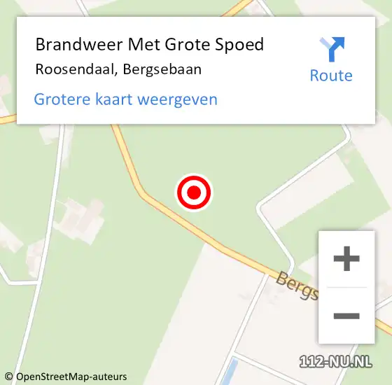 Locatie op kaart van de 112 melding: Brandweer Met Grote Spoed Naar Roosendaal, Bergsebaan op 24 maart 2023 22:00