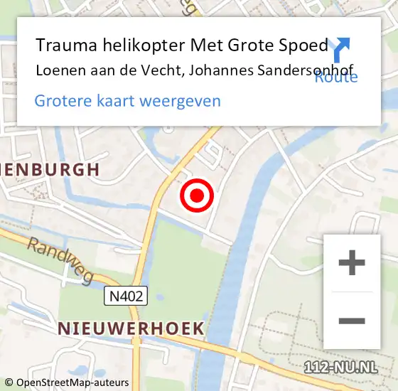 Locatie op kaart van de 112 melding: Trauma helikopter Met Grote Spoed Naar Loenen aan de Vecht, Johannes Sandersonhof op 25 maart 2023 08:03