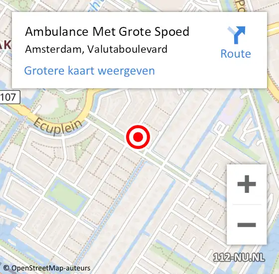 Locatie op kaart van de 112 melding: Ambulance Met Grote Spoed Naar Amsterdam, Valutaboulevard op 25 maart 2023 08:34