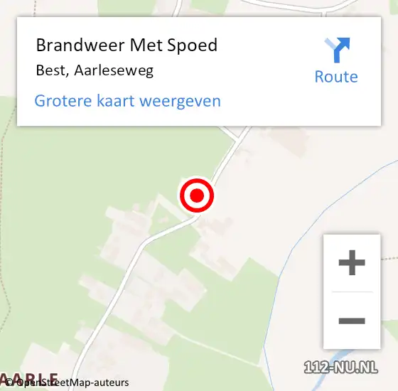 Locatie op kaart van de 112 melding: Brandweer Met Spoed Naar Best, Aarleseweg op 25 maart 2023 09:00