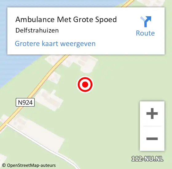 Locatie op kaart van de 112 melding: Ambulance Met Grote Spoed Naar Delfstrahuizen op 25 maart 2023 10:03