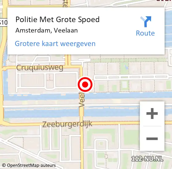Locatie op kaart van de 112 melding: Politie Met Grote Spoed Naar Amsterdam, Veelaan op 25 maart 2023 12:45