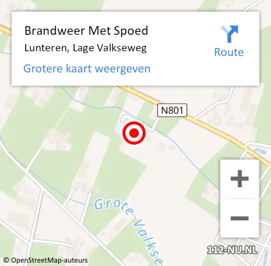 Locatie op kaart van de 112 melding: Brandweer Met Spoed Naar Lunteren, Lage Valkseweg op 25 maart 2023 17:59