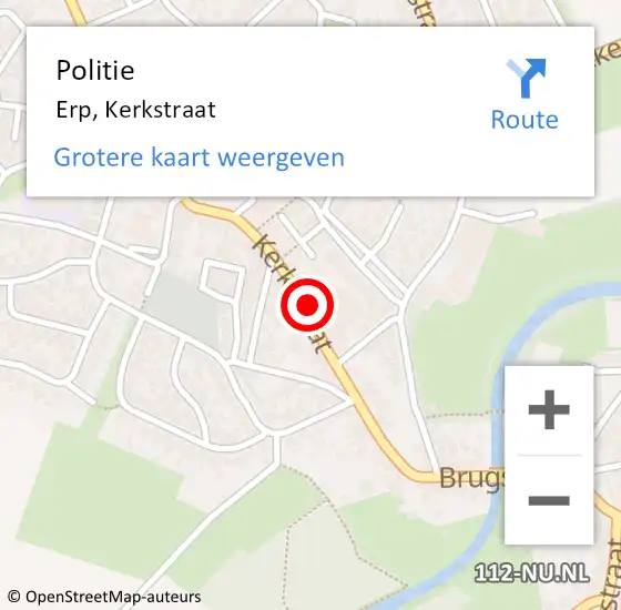 Locatie op kaart van de 112 melding: Politie Erp, Kerkstraat op 25 maart 2023 19:23