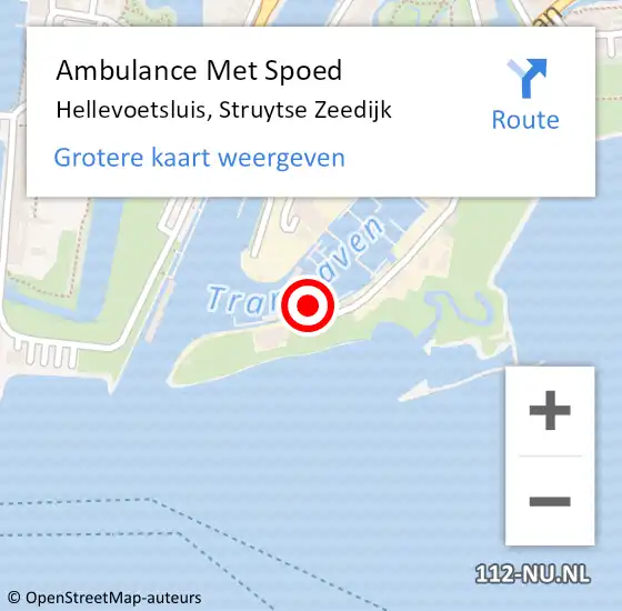 Locatie op kaart van de 112 melding: Ambulance Met Spoed Naar Hellevoetsluis, Struytse Zeedijk op 26 maart 2023 01:56