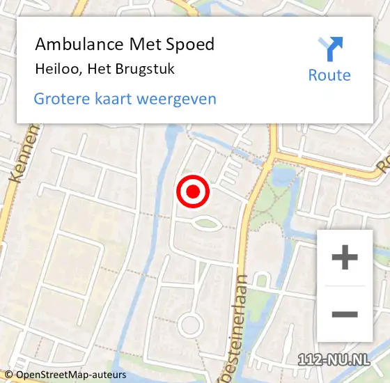 Locatie op kaart van de 112 melding: Ambulance Met Spoed Naar Heiloo, Het Brugstuk op 26 maart 2023 03:05