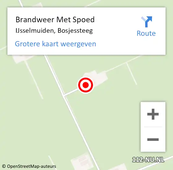 Locatie op kaart van de 112 melding: Brandweer Met Spoed Naar IJsselmuiden, Bosjessteeg op 26 maart 2023 08:06