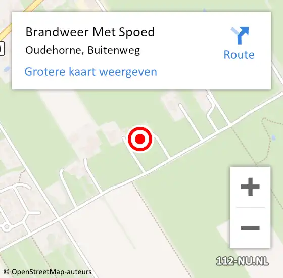 Locatie op kaart van de 112 melding: Brandweer Met Spoed Naar Oudehorne, Buitenweg op 26 maart 2023 08:27