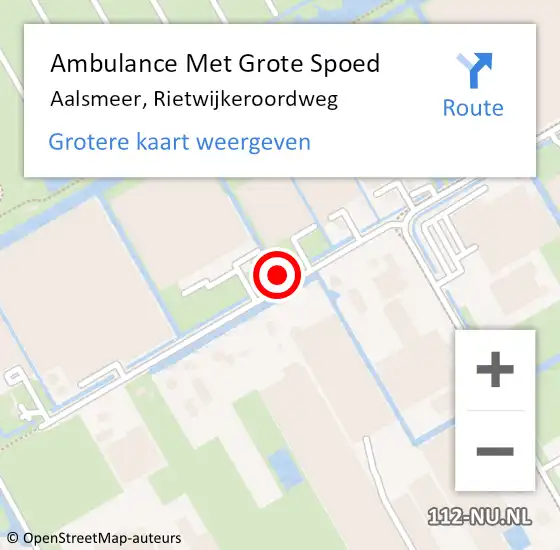Locatie op kaart van de 112 melding: Ambulance Met Grote Spoed Naar Aalsmeer, Rietwijkeroordweg op 26 maart 2023 09:42
