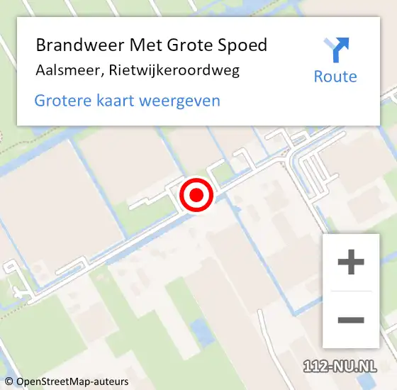 Locatie op kaart van de 112 melding: Brandweer Met Grote Spoed Naar Aalsmeer, Rietwijkeroordweg op 26 maart 2023 09:45