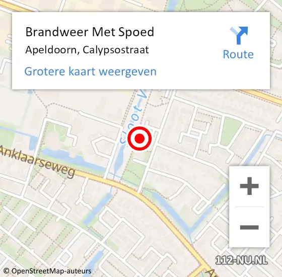Locatie op kaart van de 112 melding: Brandweer Met Spoed Naar Apeldoorn, Calypsostraat op 26 maart 2023 12:53