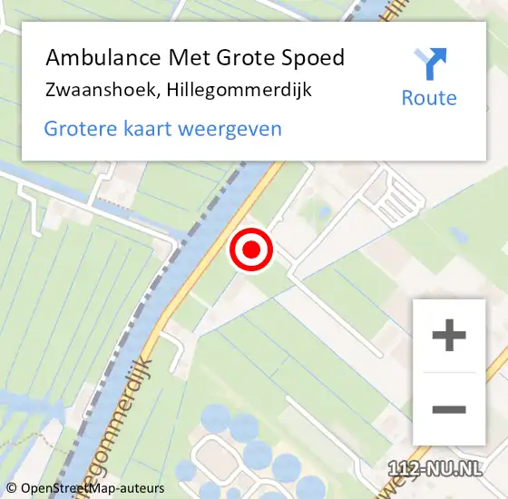 Locatie op kaart van de 112 melding: Ambulance Met Grote Spoed Naar Zwaanshoek, Hillegommerdijk op 26 maart 2023 17:24
