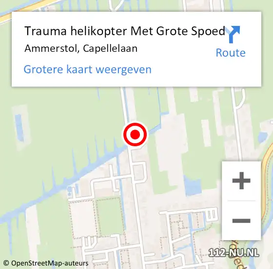 Locatie op kaart van de 112 melding: Trauma helikopter Met Grote Spoed Naar Ammerstol, Capellelaan op 26 maart 2023 19:06