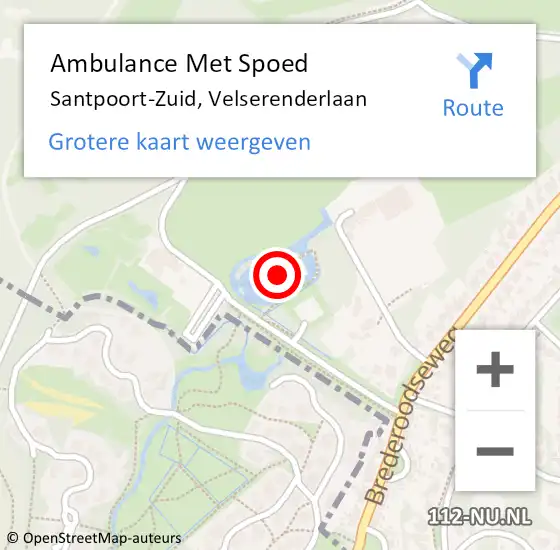 Locatie op kaart van de 112 melding: Ambulance Met Spoed Naar Santpoort-Zuid, Velserenderlaan op 26 maart 2023 21:23