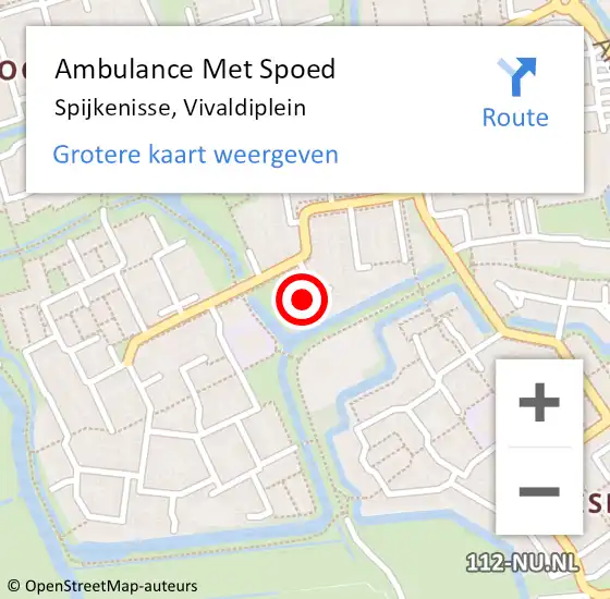 Locatie op kaart van de 112 melding: Ambulance Met Spoed Naar Spijkenisse, Vivaldiplein op 27 maart 2023 15:38