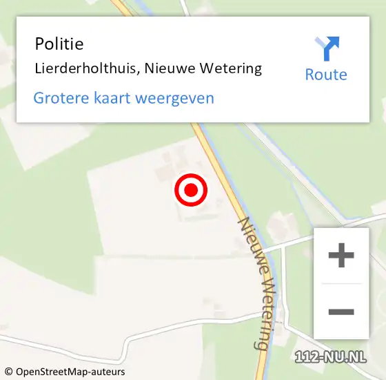 Locatie op kaart van de 112 melding: Politie Lierderholthuis, Nieuwe Wetering op 27 maart 2023 17:30