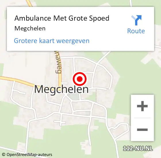 Locatie op kaart van de 112 melding: Ambulance Met Grote Spoed Naar Megchelen op 27 maart 2023 21:22