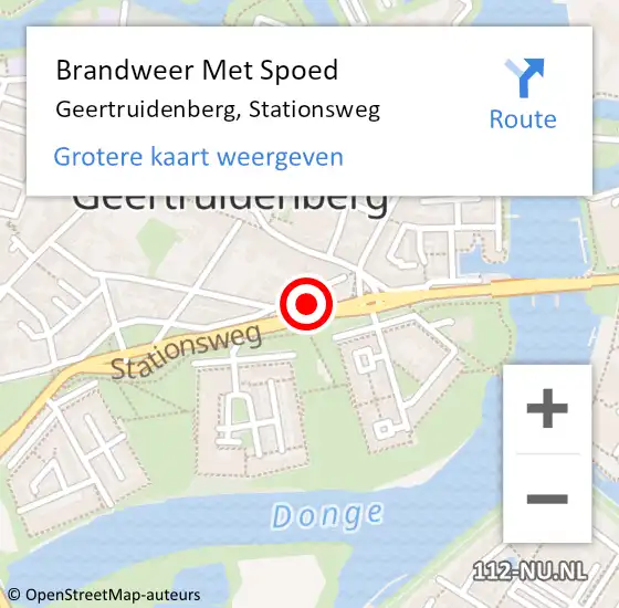 Locatie op kaart van de 112 melding: Brandweer Met Spoed Naar Geertruidenberg, Stationsweg op 27 maart 2023 22:35