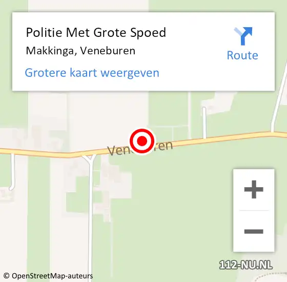 Locatie op kaart van de 112 melding: Politie Met Grote Spoed Naar Makkinga, Veneburen op 27 maart 2023 23:05
