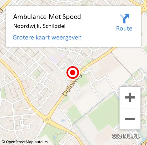Locatie op kaart van de 112 melding: Ambulance Met Spoed Naar Noordwijk, Schilpdel op 28 maart 2023 00:19
