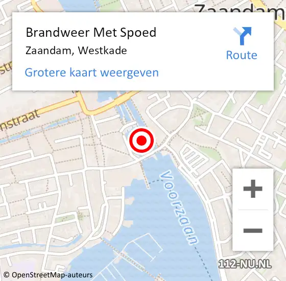 Locatie op kaart van de 112 melding: Brandweer Met Spoed Naar Zaandam, Westkade op 28 maart 2023 00:20